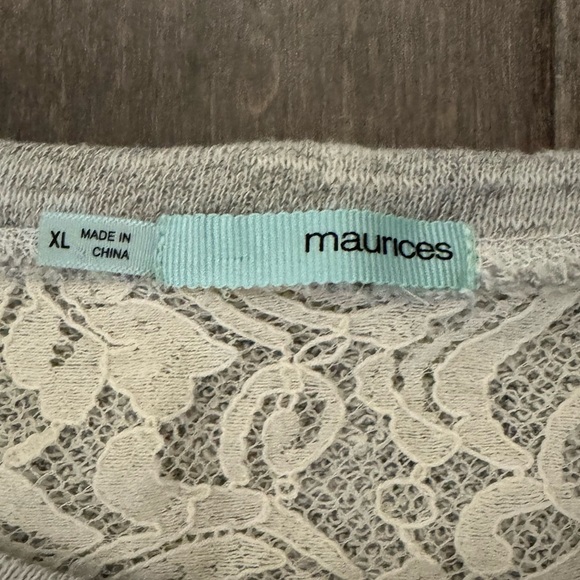 MAURICES Gray and Cream Lace Sheath Dress Size XL Casual Fun Athleisure Boho - Picture 9 of 13